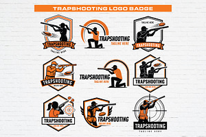 Trapshooting Sport Badge Logo Bundle