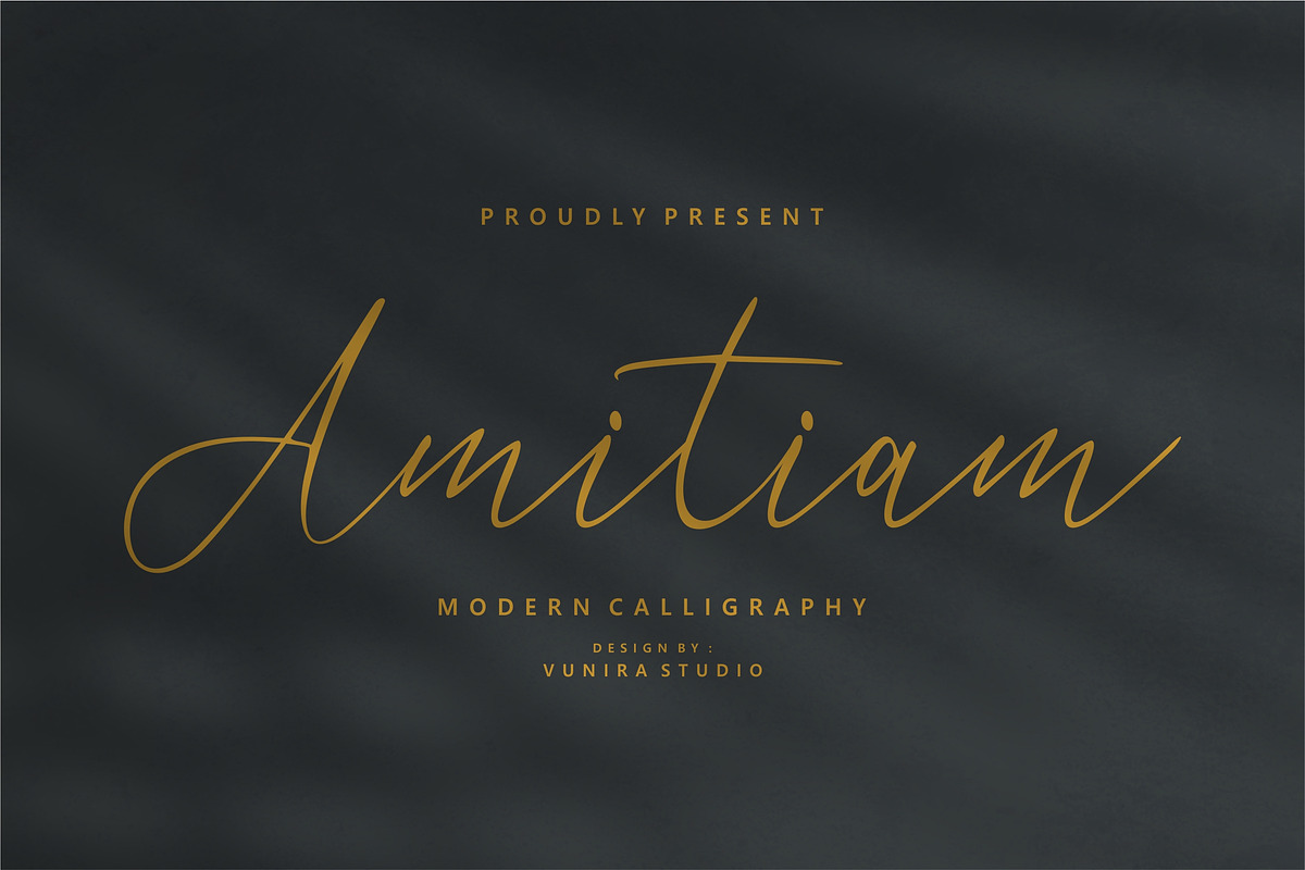 Amitiam - Modern Calligraphy, a Script Font by VUNIRA (Photo 1 of 6)