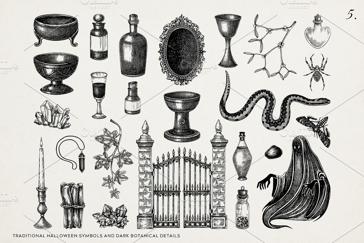 Halloween & Witchcraft Vector Bundle, a Seasonal Illustration by Yevheniia (Photo 6 of 15)