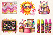 Groovy School Sublimation Clipart, an Illustration by Dream Creation (Thumbnail 4 of 5)