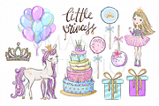 PRINCESS BIRTHDAY clipart, an Illustration by Masha  Studio (Thumbnail 4 of 6)