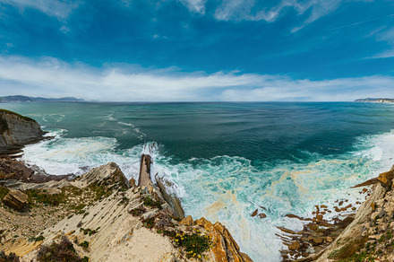 Summer ocean coastline view in Getxo town, Spain, a Nature Photo by YuriyB