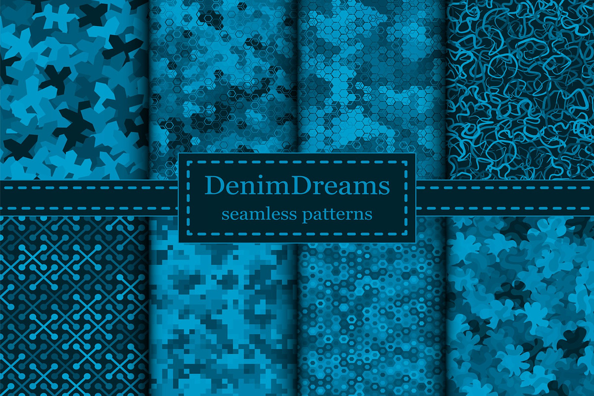 Vector Denim Dreams camouflage set, a Pattern Graphic by ArchonDigitalShop (Photo 3 of 13)