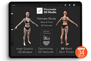 Procreate 3d Model -Full Body Female, a Characters & Person 3D Model by Procreate3dStudio (Thumbnail 1 of 3)