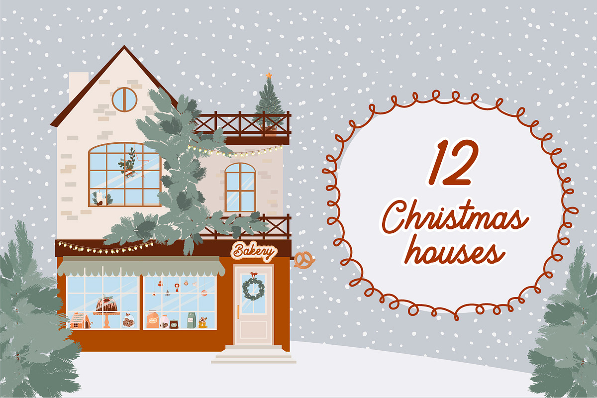 Snowy Village Christmas Collection, a Seasonal Illustration by Mio Buono (Photo 11 of 19)