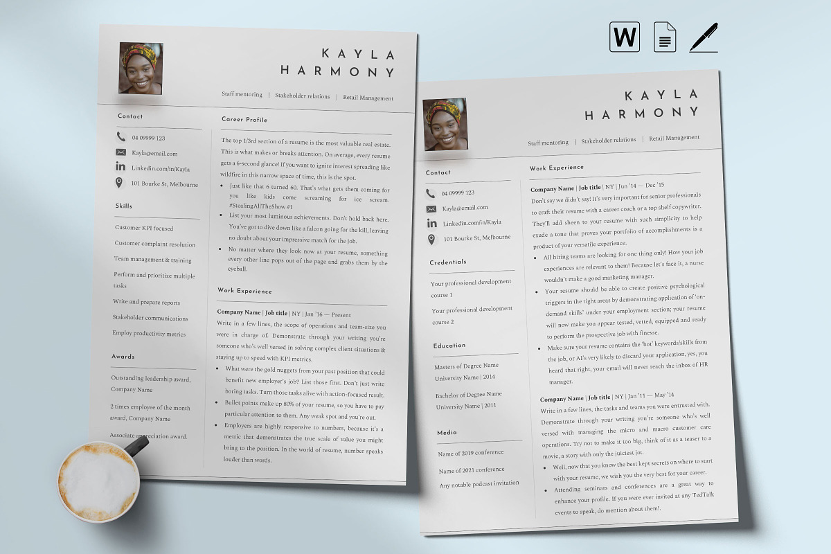 ATS Friendly CV Template Word, Pages, a Resume Template by Career Canvas (Photo 3 of 11)