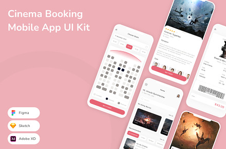 Cinema Booking Mobile App UI Kit, an UI Kit Template by Betush
