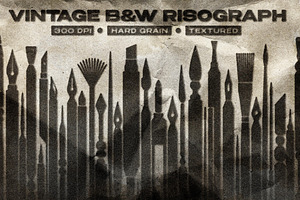 Vintage B&W Risograph Text Effect