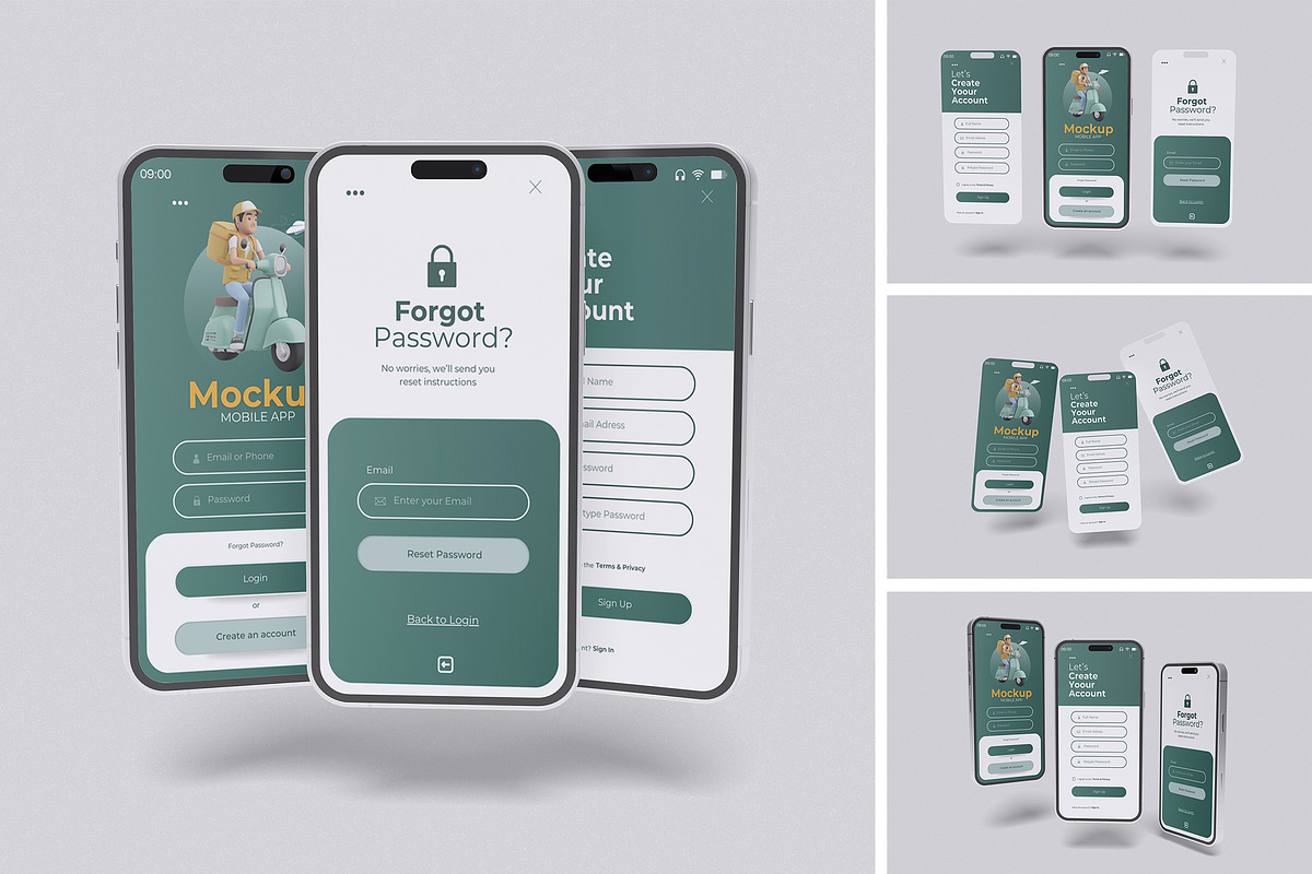 Mobile App Mockup, an iPhone Mockup by xavier_studio (Photo 1 of 5)