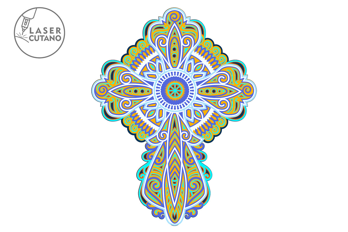 CROSS Multilayer Template,Wall Decor, a Design Template by LaserCutano (Photo 5 of 7)