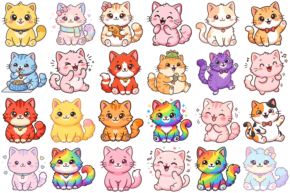 Cute Cat Clipart, an Animal Illustration by Forhadx5 (Photo 5 of 8)