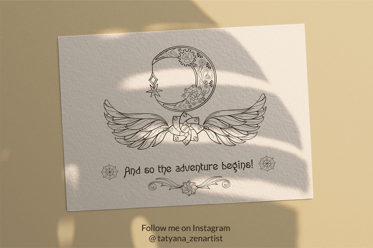 Linear Mystical Steampunk Clipart, an Object Graphic by Tatyana_Zenartist (Photo 12 of 12)