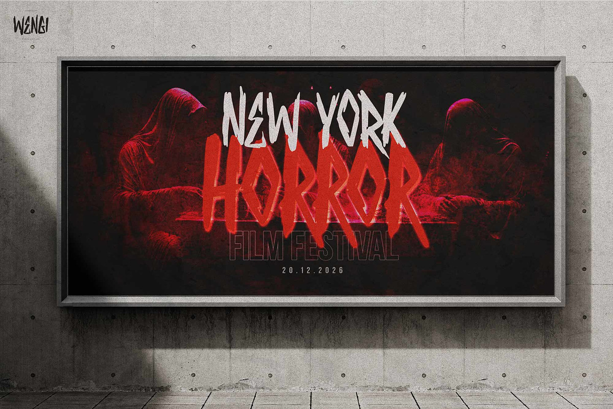 Wengi – Horror Vibes Font, a Handwritten Font by Gassstype (Photo 8 of 8)