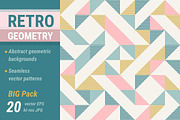 RETRO geometry pack 20 bg, a Pattern Graphic by Slanapotam (Thumbnail 1 of 2)