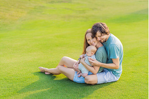 Loving parents with their newborn, a Person Photo by Elizaveta Galitskaya