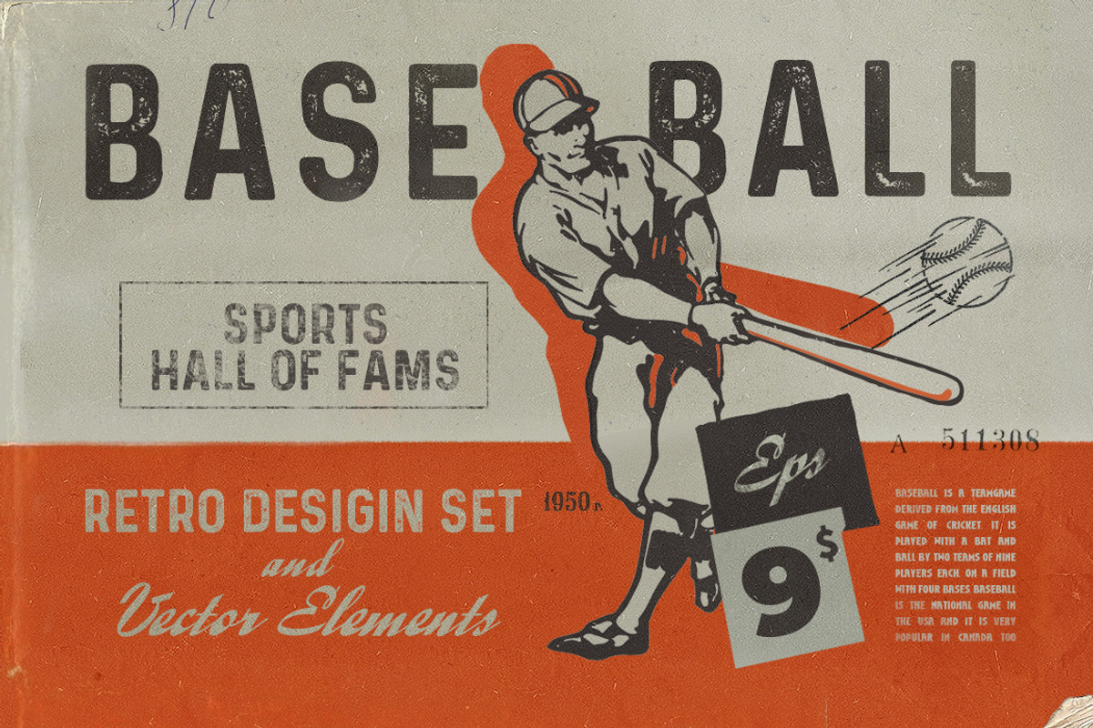 Retro Baseball Set, a Sport Illustration by Retro Machine (Photo 1 of 7)
