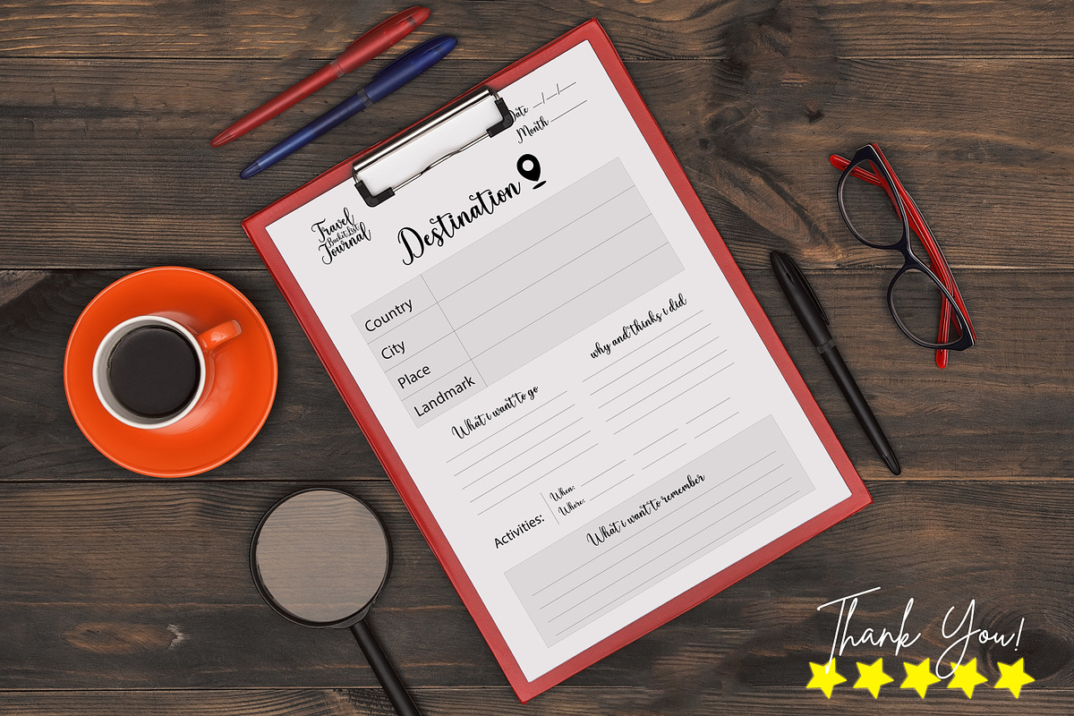Travel Bucket List Planner, a Stationery Template by Hurairagraphics (Photo 4 of 6)