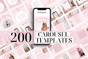Pink Canva Instagram Carousels, a Social Media Template by Oh So Social Boutique (Thumbnail 1 of 5)