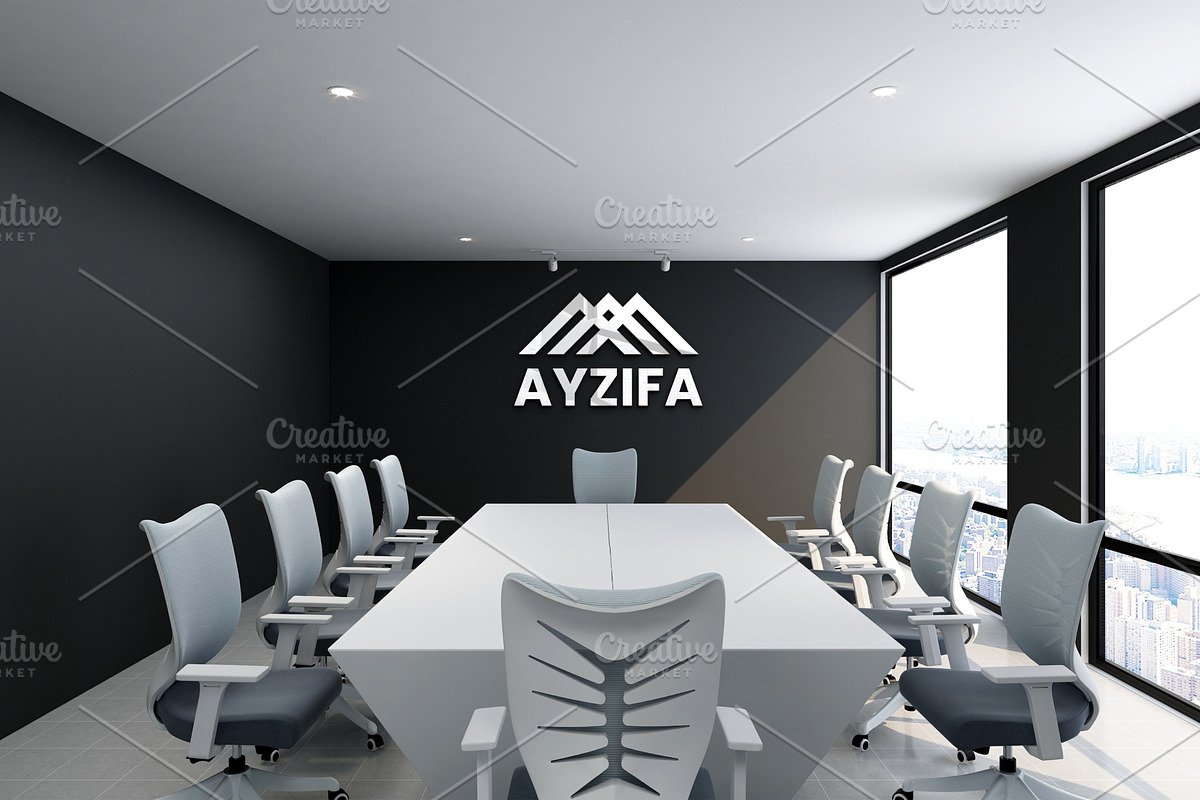 PSD Office Meeting Room Wall Mockup, a Product Mockup by Ayy (Photo 3 of 15)