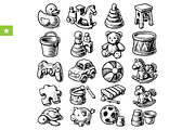 Vintage Baby & Toddler Toys Icons, an Object Graphic by RT Studio (Thumbnail 1 of 3)