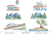 Summer Travel Planner Graphics, an Illustration by MockupWizard (Thumbnail 3 of 5)