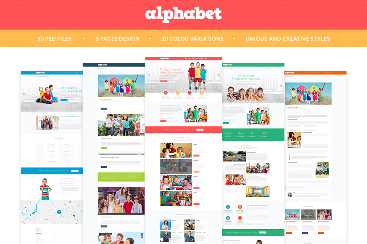 Alphabet - Education PSD Templates, a Websites & App Template by LogoLabs (Photo 1 of 5)