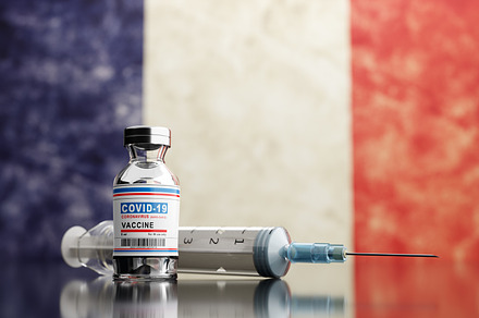 Covid-19 vaccine on the France flag., an Abstract Photo by Photocreo Michal Bednarek