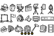 Hand Drawn Film Equipment Set, an Illustration by designvectx (Thumbnail 3 of 3)