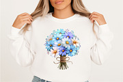 Whimsical Blue Flowers Spring Clipar, an Illustration by SVGArt (Thumbnail 3 of 9)