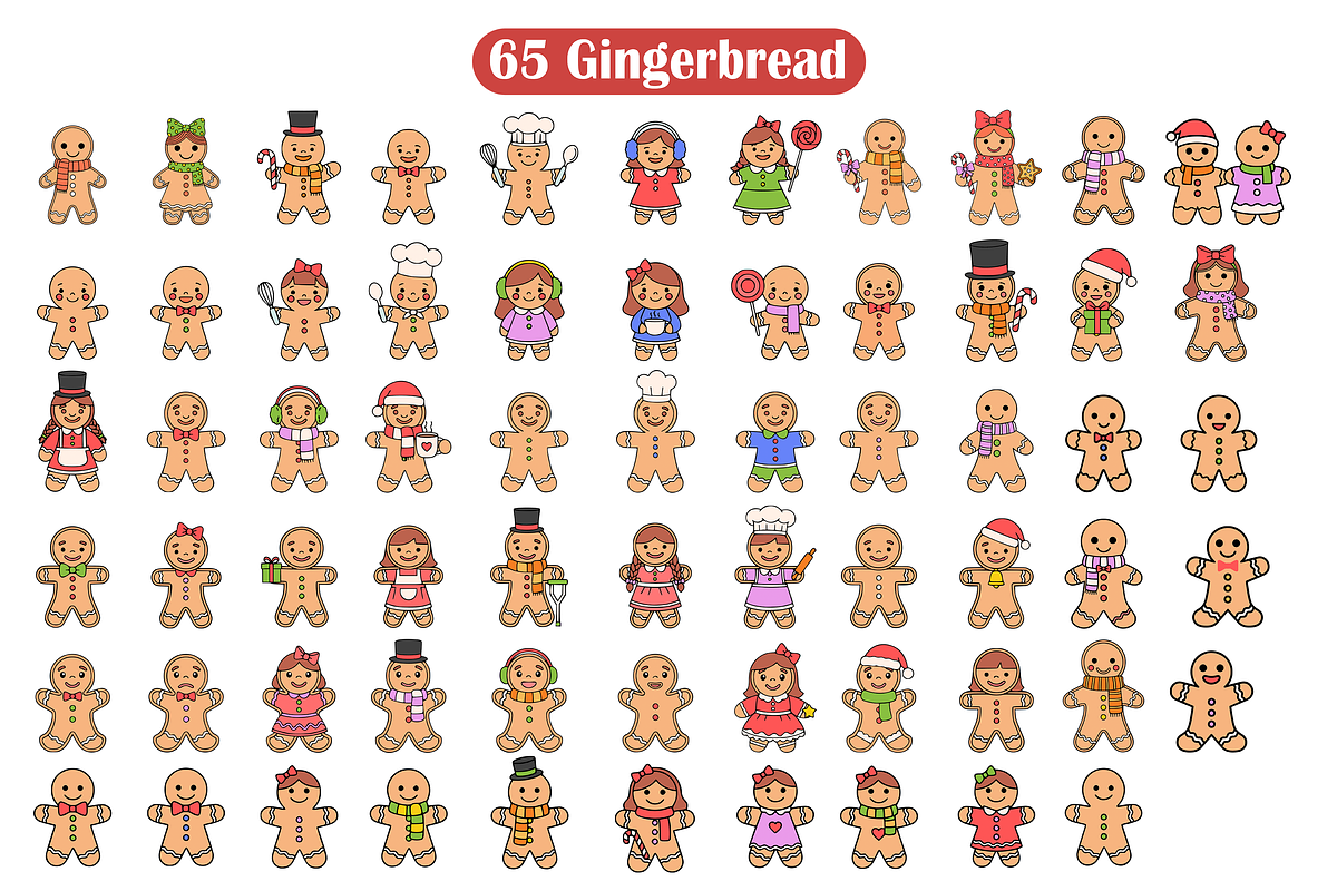 Gingerbread Vector Illustration, a Seasonal Illustration by Kusumaillustration (Photo 2 of 7)
