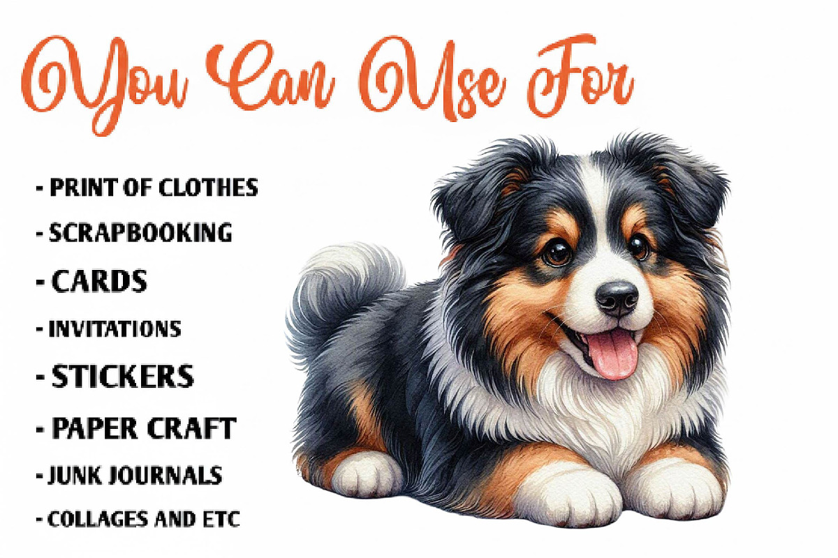 Cute Dogs Stickers & Clipart, a Seasonal Illustration by CreationArt (Photo 5 of 7)