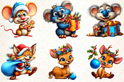 Funny Christmas Animal Clipart Bundl, an Illustration by DreamCafeArt (Thumbnail 6 of 8)