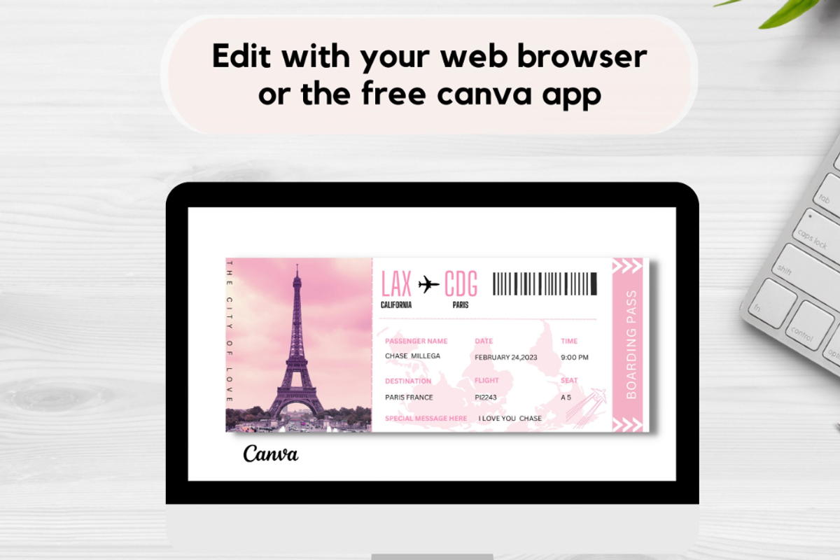 Editable Boarding Pass Template, a Card Template by YasdeyDesigns (Photo 5 of 9)