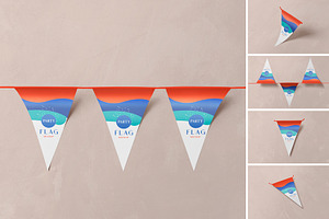 Bunting Flag Mockup, a Product Mockup by PixelVoyager