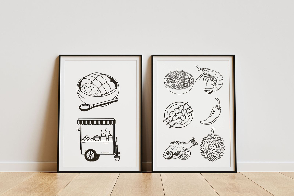 Sawasdee Thailand Line art Doodle, a Food Illustration by Blumensdiary (Photo 6 of 7)