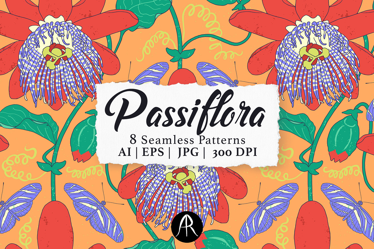 Hothouse Passiflora Butterfly Print, a Pattern Graphic by Rose Design (Photo 1 of 9)