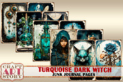 Turquoise dark witch Junk Journal, a Person Illustration by CraftArtStory (Thumbnail 3 of 6)