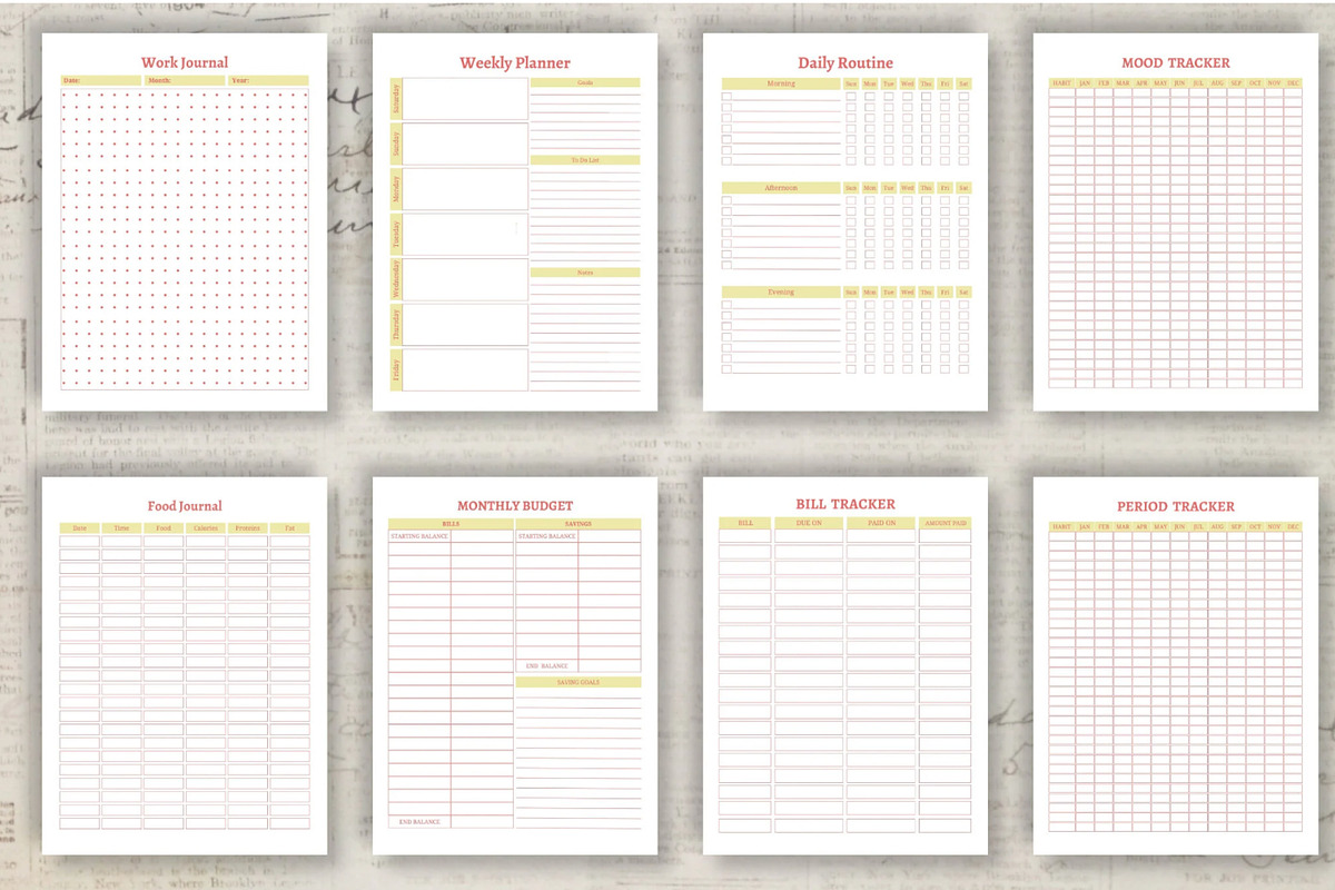 Printable Life Planner Template, a Stationery Template by Design House (Photo 3 of 9)