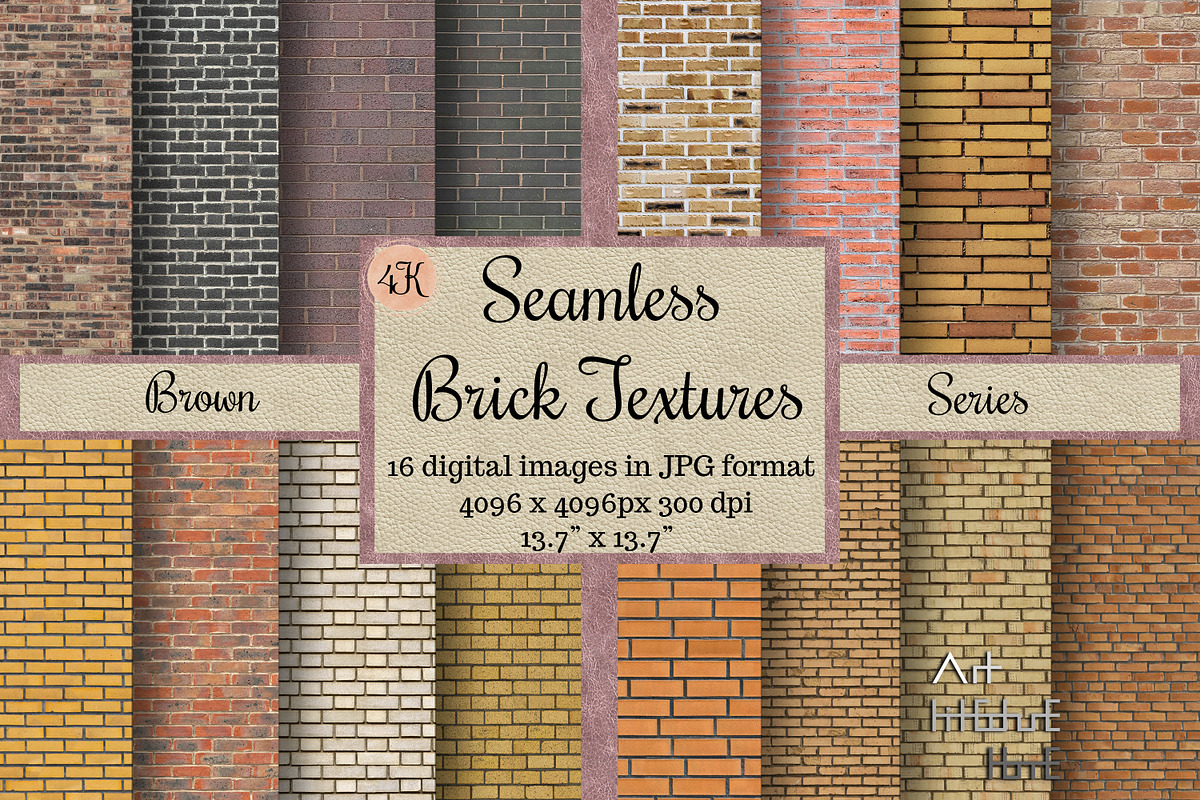 100 Seamless Brick Textures, Digital, a Texture Graphic by Arthitecture Home (Photo 7 of 11)