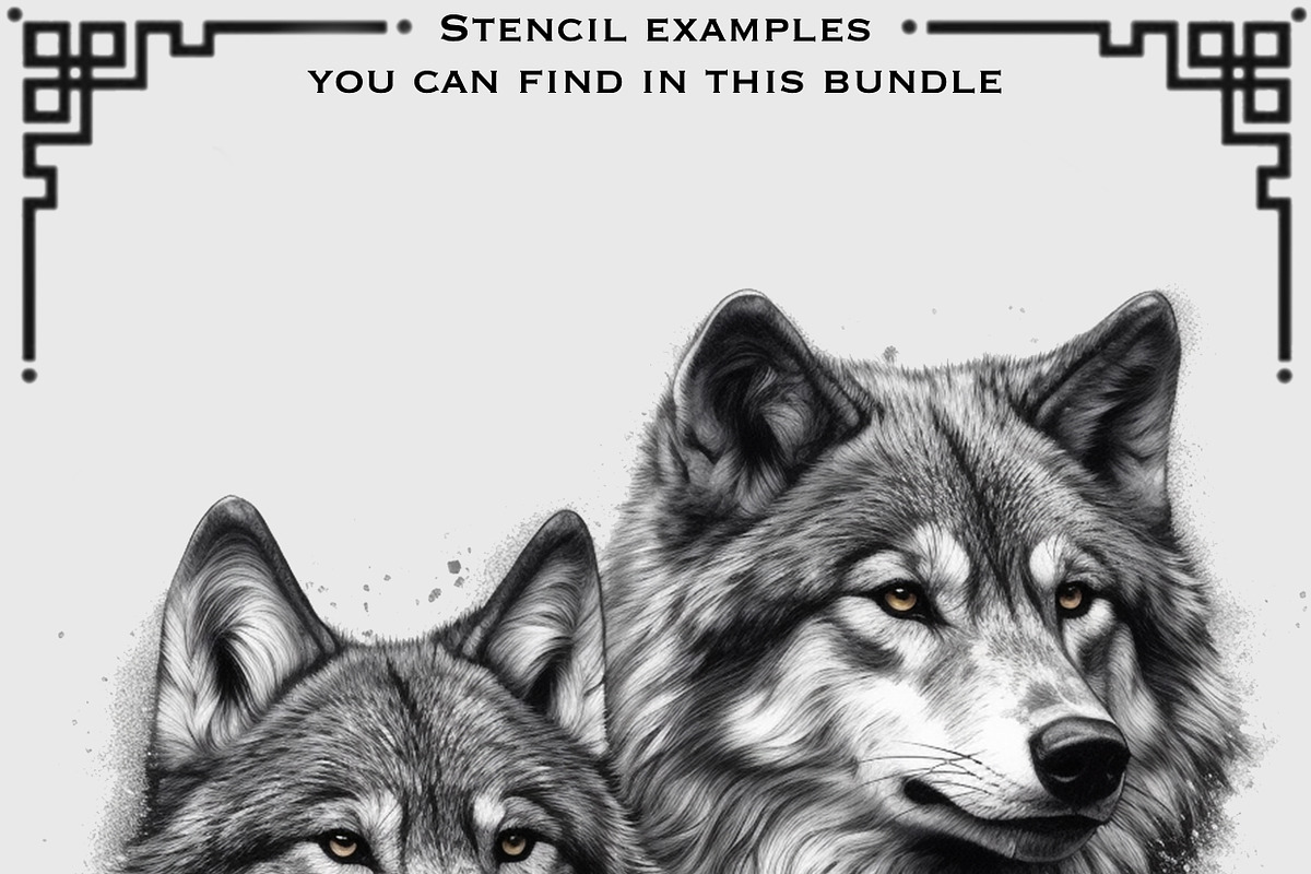 Forest & Wolves tattoo flash bundle, a Brush Add-On by ProcreateInk (Photo 4 of 10)