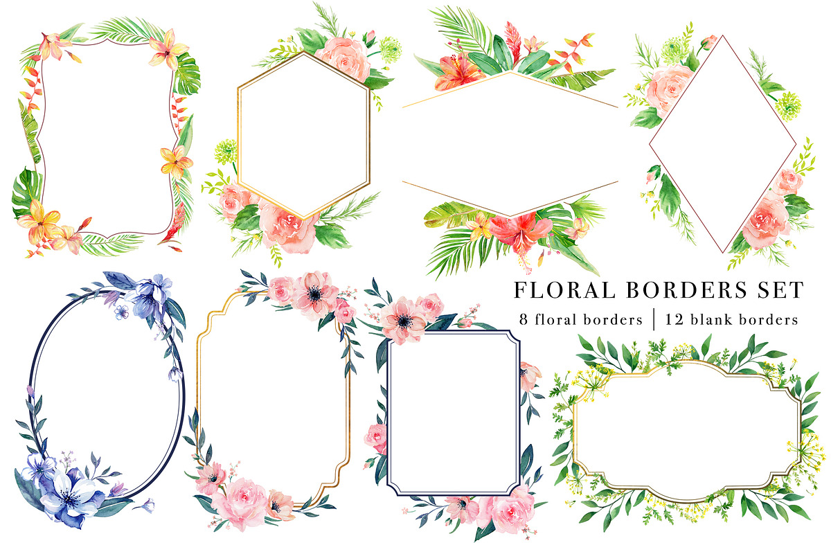 Sale- Floral Borders Design Set, an Illustration by Art by Lin (Photo 1 of 7)