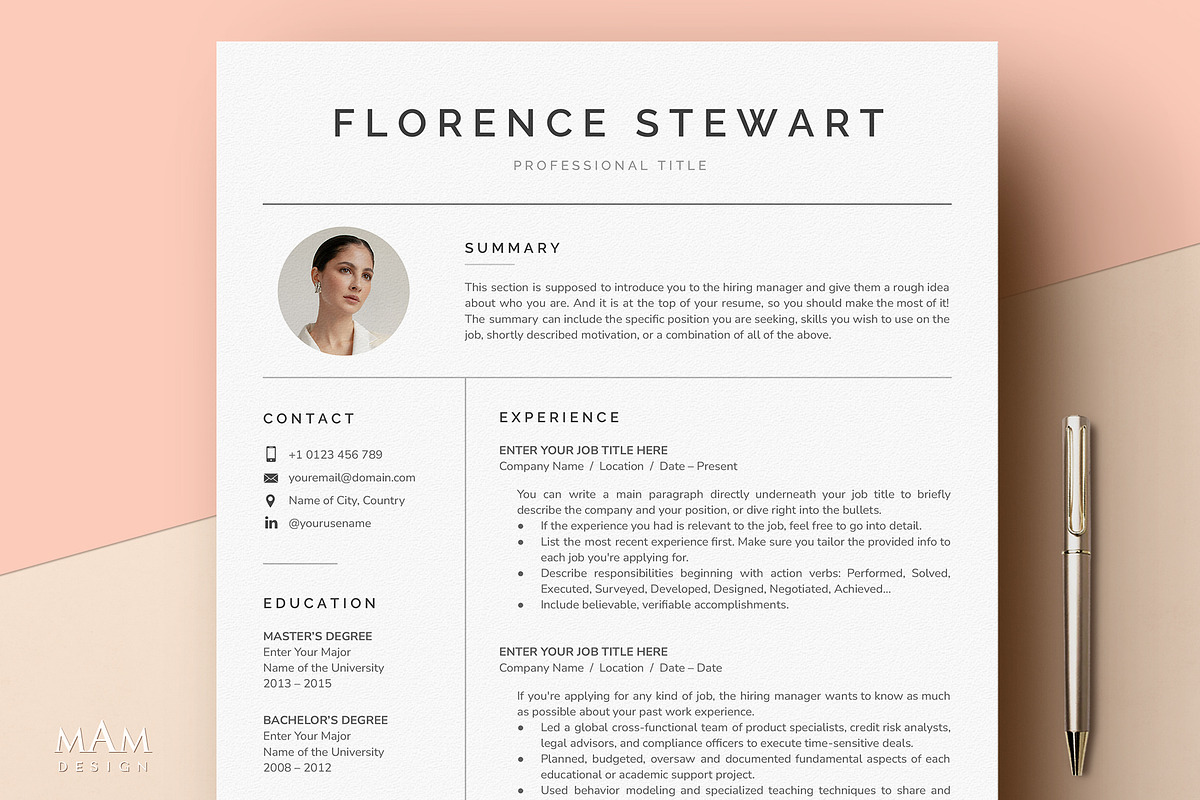 Resume Template with photo, a Resume Template by MAM Design (Photo 1 of 10)