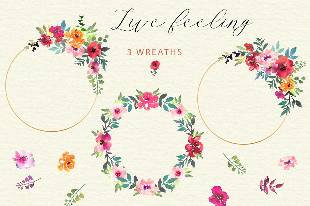 Watercolor floral collection, an Illustration by Julycolor (Photo 2 of 7)