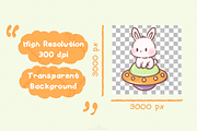 Kawaii Bunny Alien Clipart, an Animal Illustration by Blumensdiary (Thumbnail 3 of 7)