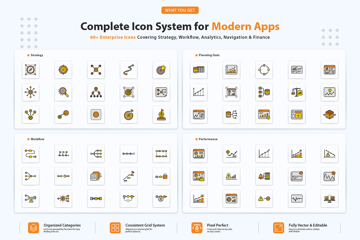 Strategic Planning Dashboard Icons, an Outline Icon by vexper (Photo 2 of 10)