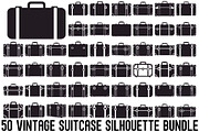 Vintage Suitcase Silhouette Bundle, an Illustration by Artivon (Thumbnail 1 of 51)