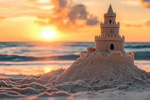 Beautifully crafted sandcastle on sa, a Photo by Iftikhar Alam