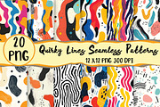 Quirky Lines Seamless Patterns, a Seasonal Illustration by Daily.Designs (Thumbnail 1 of 3)