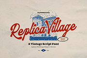 Replica Village Vintage Script Font, a Font by Denustudios (Thumbnail 1 of 12)