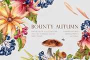 Autumn flowers watercolor clipart, an Illustration by Kate Lanbina (Thumbnail 1 of 22)